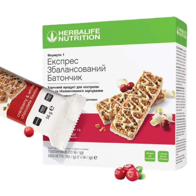 Збалансований батончик Формула 1 Журавлина-Білий шоколад